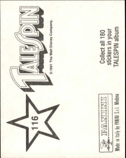 1991 Panini Talespin Album Stickers #116 Sticker 116