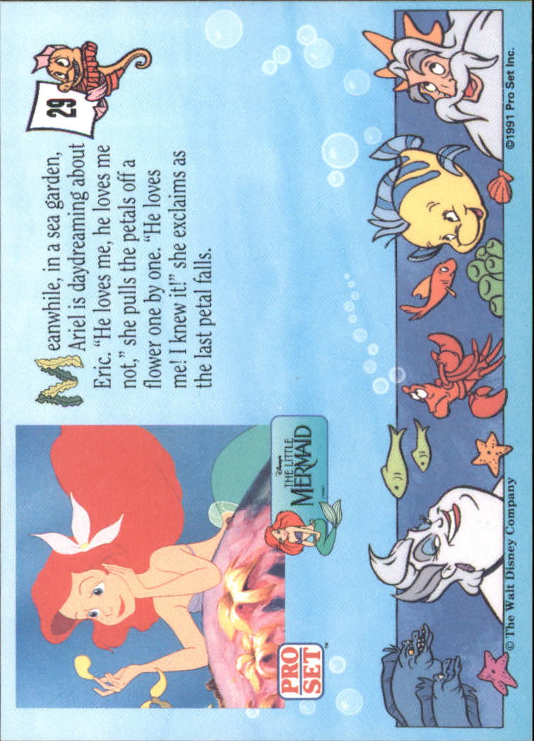 1991 Pro Set The Little Mermaid #29 In a Sea Garden back image