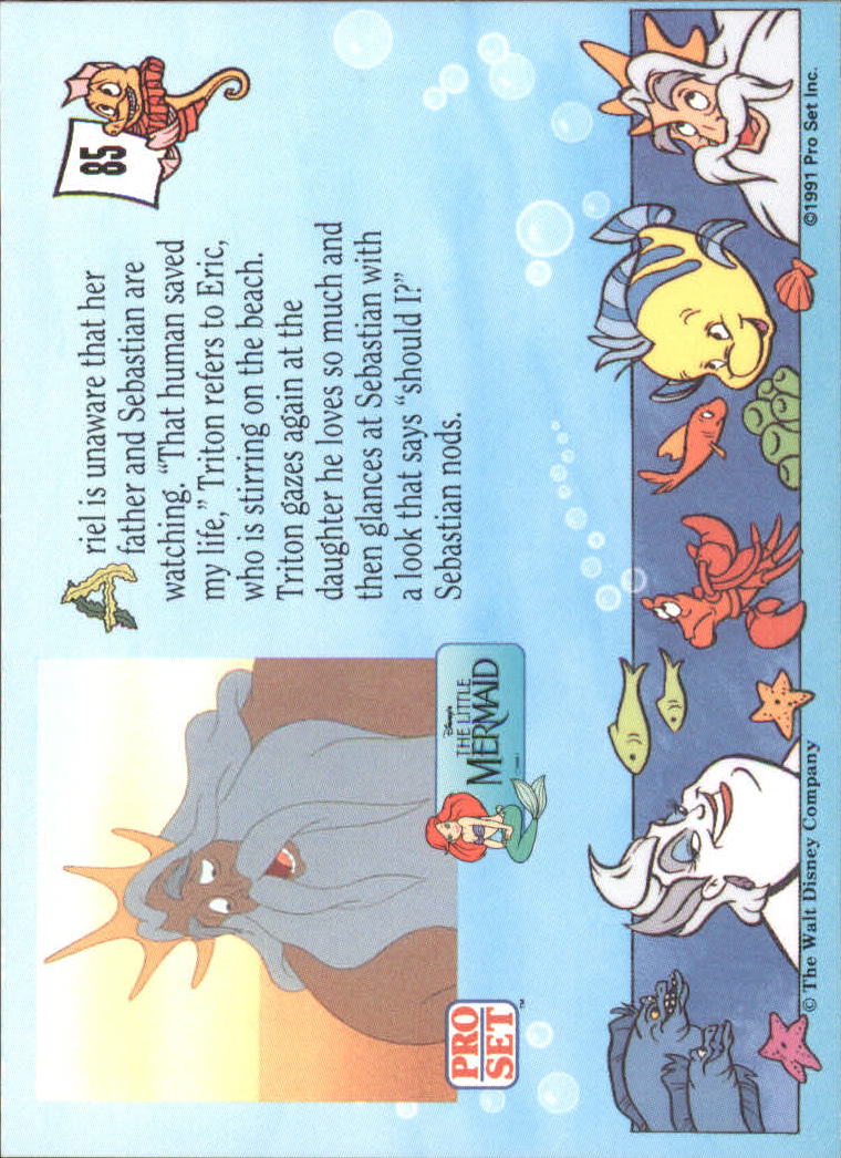 1991 Pro Set The Little Mermaid #85 Ariel Is Unaware That Her Father back image