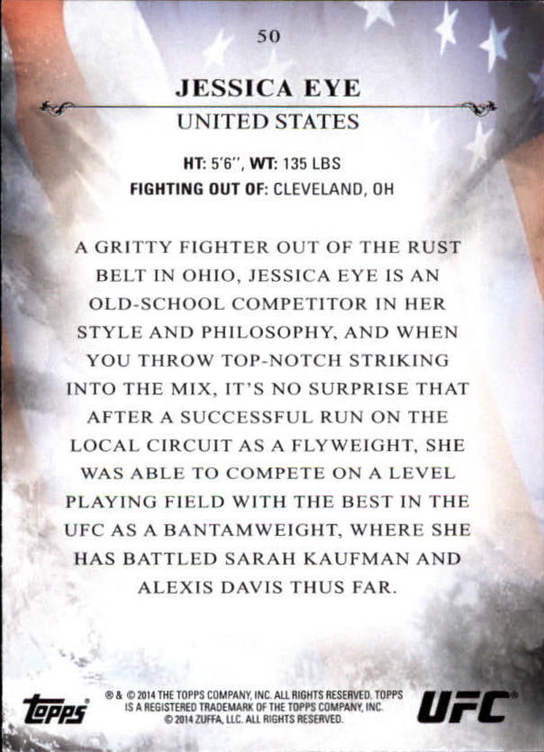 2014 Topps UFC Bloodlines #50 Jessica Eye RC back image