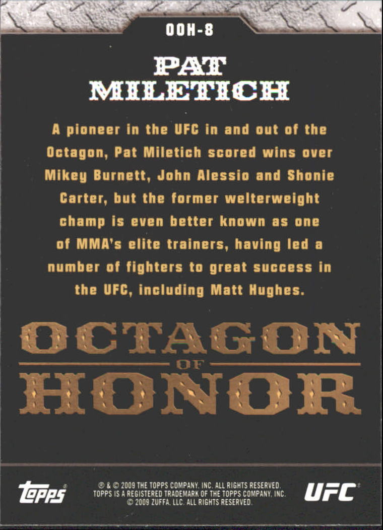 2009 Topps UFC Octagon of Honor #OOH8 Pat Miletich back image