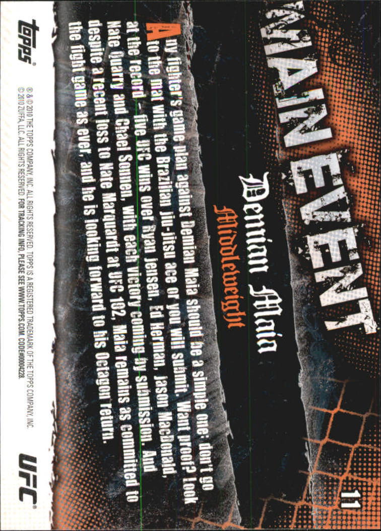 A9506- 2010 Topps UFC Main Event #s 1-150 +Inserts -You Pick- 15+ FREE US SHIP - Picture 15 of 249
