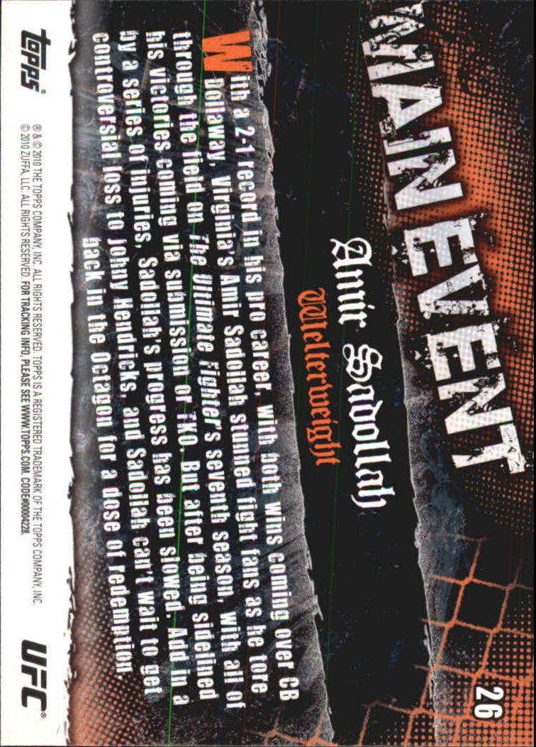 A9506- 2010 Topps UFC Main Event #s 1-150 +Inserts -You Pick- 15+ FREE US SHIP - Picture 35 of 249