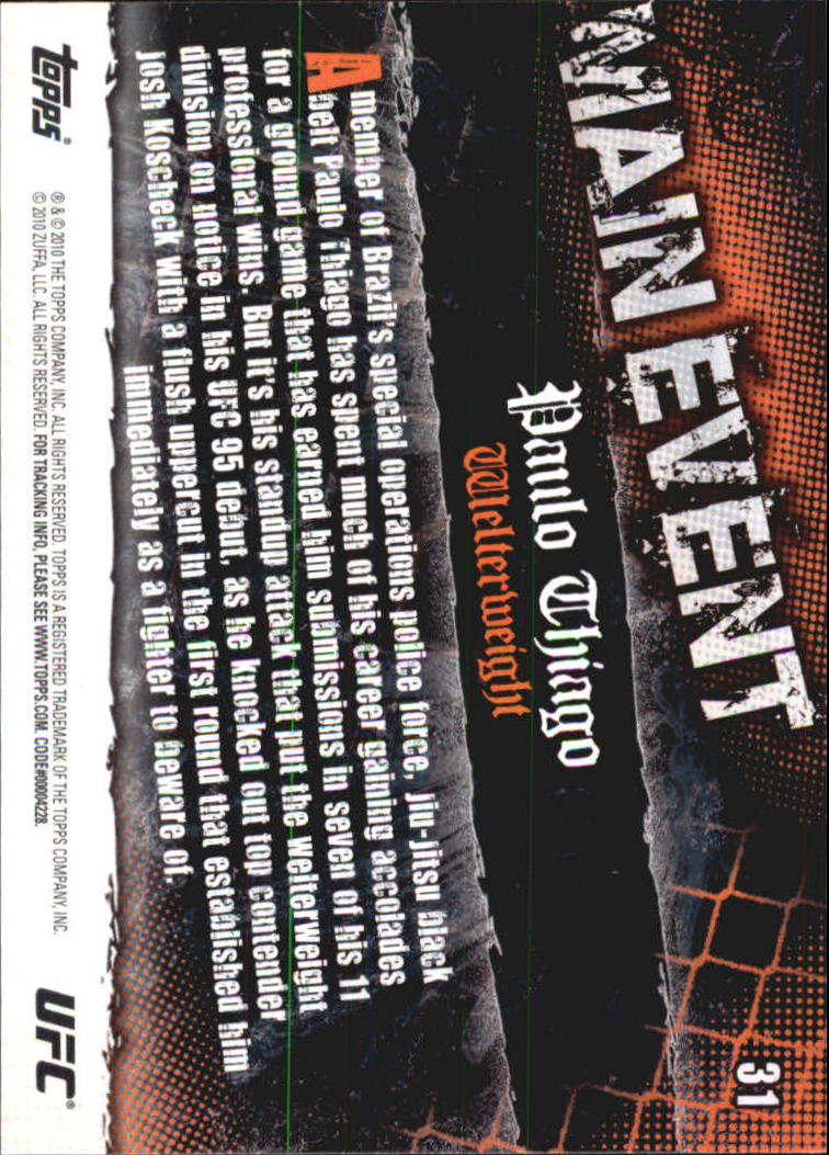 A9506- 2010 Topps UFC Main Event #s 1-150 +Inserts -You Pick- 15+ FREE US SHIP - Picture 41 of 249