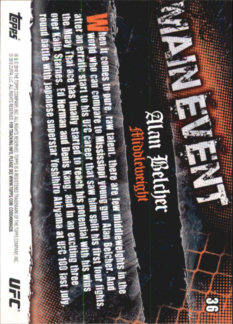 A9506- 2010 Topps UFC Main Event #s 1-150 +Inserts -You Pick- 15+ FREE US SHIP - Picture 47 of 249