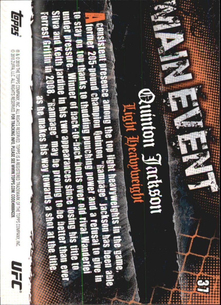 A9506- 2010 Topps UFC Main Event #s 1-150 +Inserts -You Pick- 15+ FREE US SHIP - Picture 49 of 249