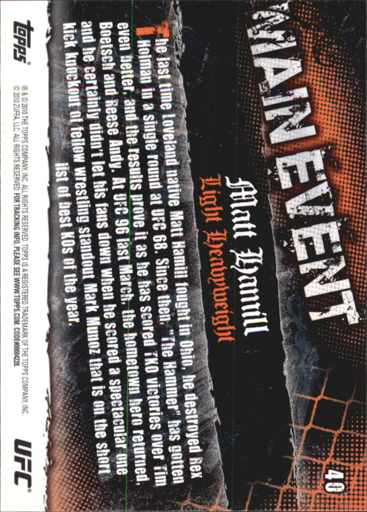 A9506- 2010 Topps UFC Main Event #s 1-150 +Inserts -You Pick- 15+ FREE US SHIP - Picture 53 of 249
