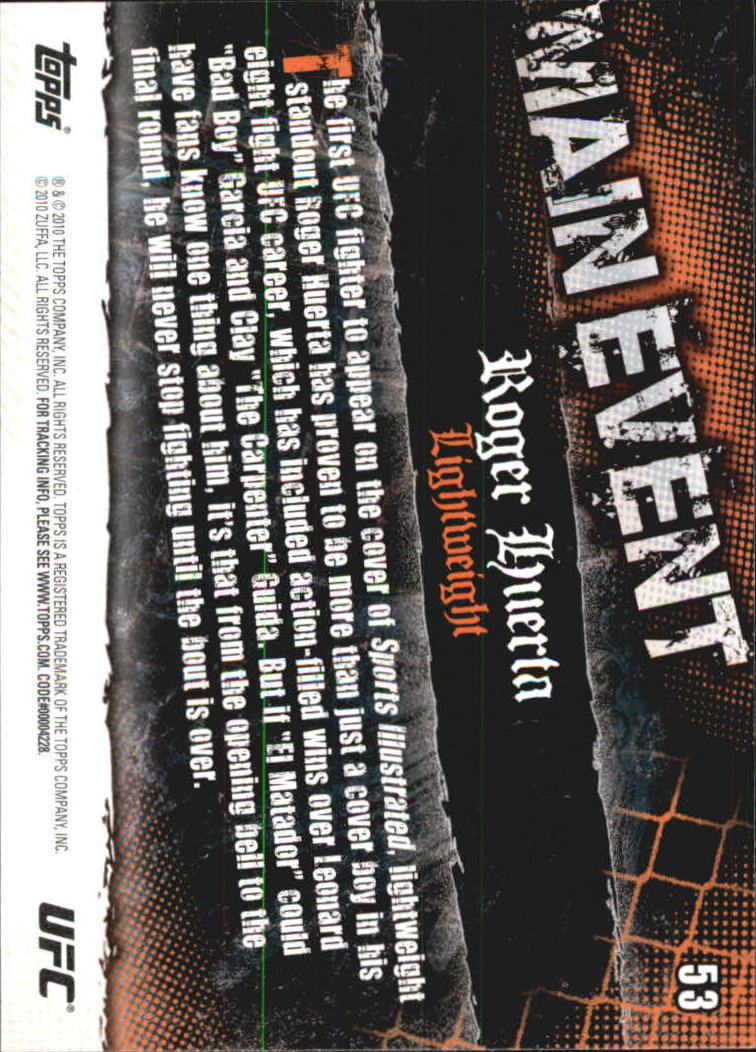 A9506- 2010 Topps UFC Main Event #s 1-150 +Inserts -You Pick- 15+ FREE US SHIP - Picture 69 of 249