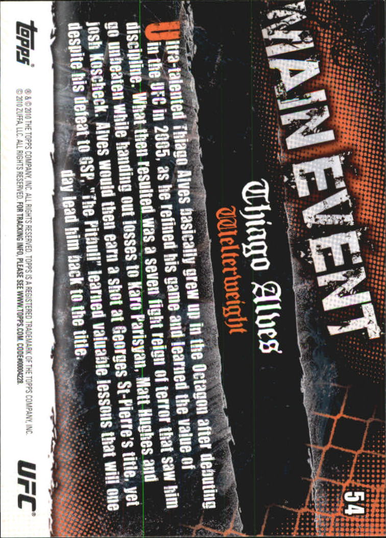 A9506- 2010 Topps UFC Main Event #s 1-150 +Inserts -You Pick- 15+ FREE US SHIP - Picture 71 of 249
