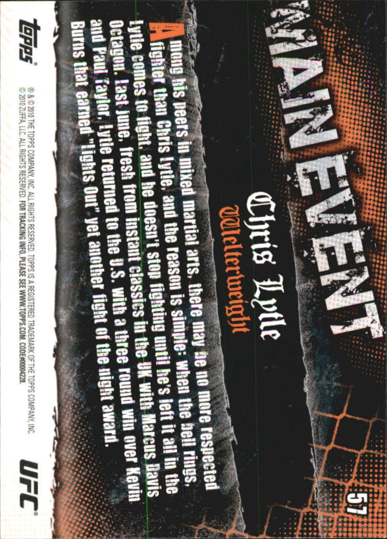 A9506- 2010 Topps UFC Main Event #s 1-150 +Inserts -You Pick- 15+ FREE US SHIP - Picture 77 of 249