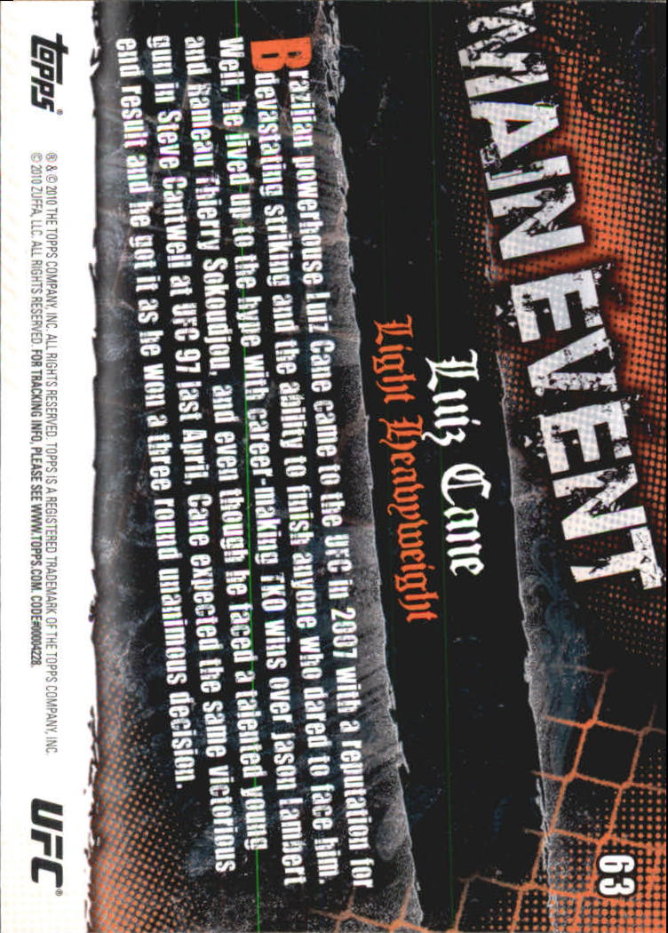 A9506- 2010 Topps UFC Main Event #s 1-150 +Inserts -You Pick- 15+ FREE US SHIP - Picture 85 of 249