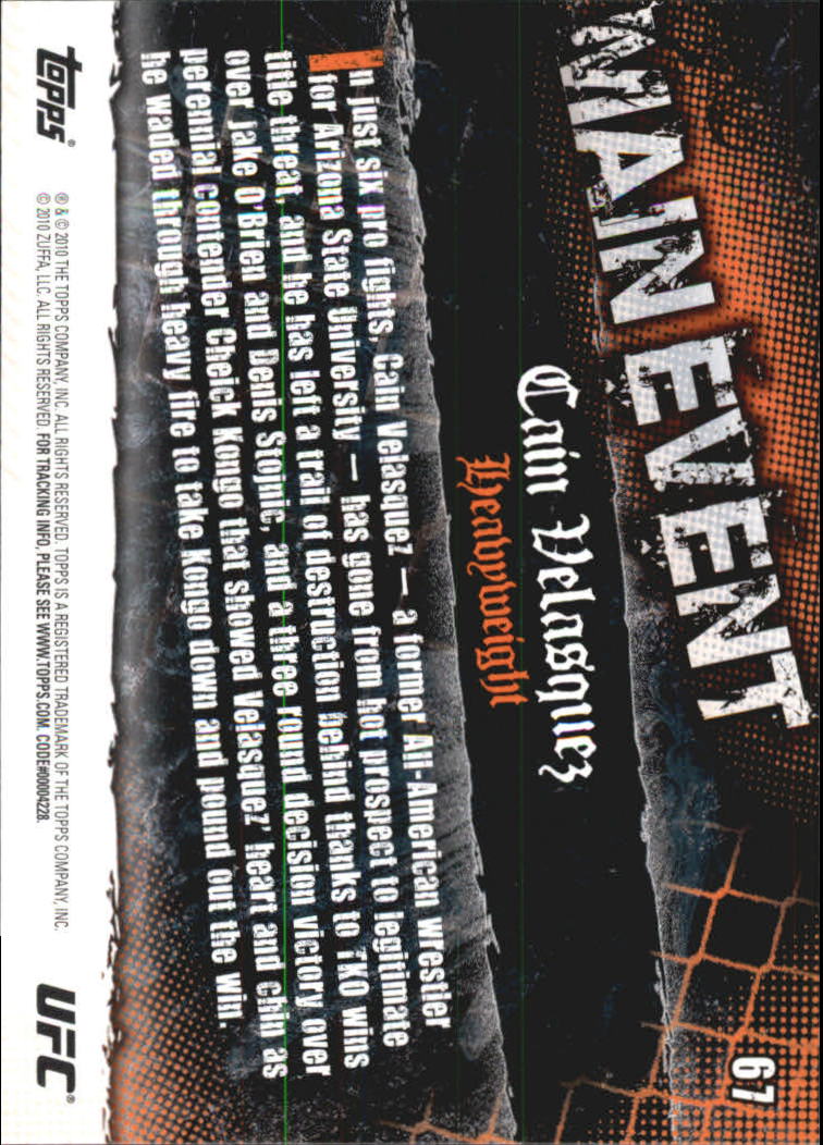 A9506- 2010 Topps UFC Main Event #s 1-150 +Inserts -You Pick- 15+ FREE US SHIP - Picture 89 of 249
