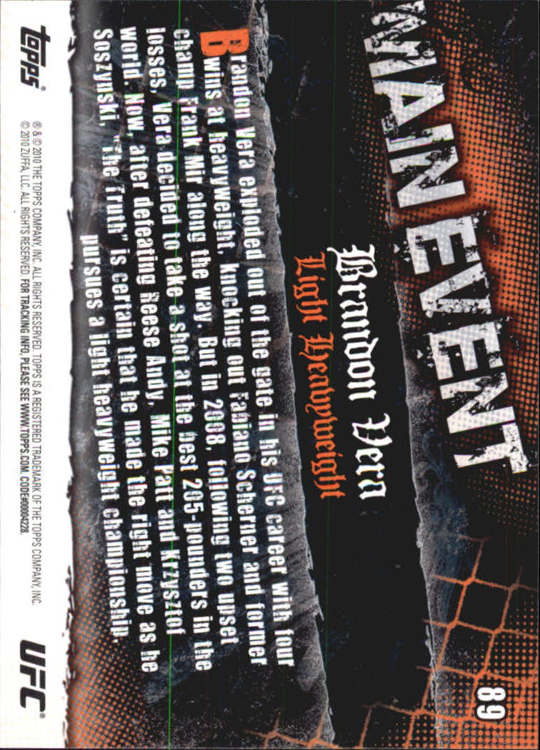 A9506- 2010 Topps UFC Main Event #s 1-150 +Inserts -You Pick- 15+ FREE US SHIP - Picture 109 of 249