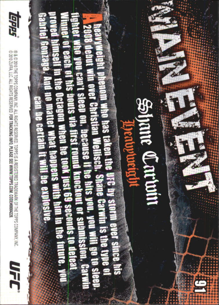 A9506- 2010 Topps UFC Main Event #s 1-150 +Inserts -You Pick- 15+ FREE US SHIP - Picture 113 of 249