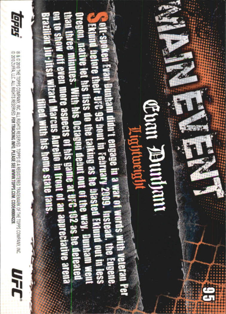 A9506- 2010 Topps UFC Main Event #s 1-150 +Inserts -You Pick- 15+ FREE US SHIP - Picture 117 of 249