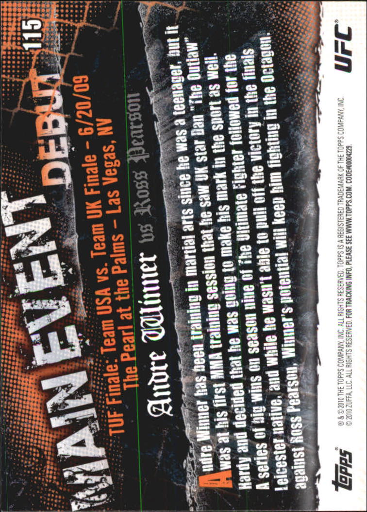 A9506- 2010 Topps UFC Main Event #s 1-150 +Inserts -You Pick- 15+ FREE US SHIP - Picture 151 of 249