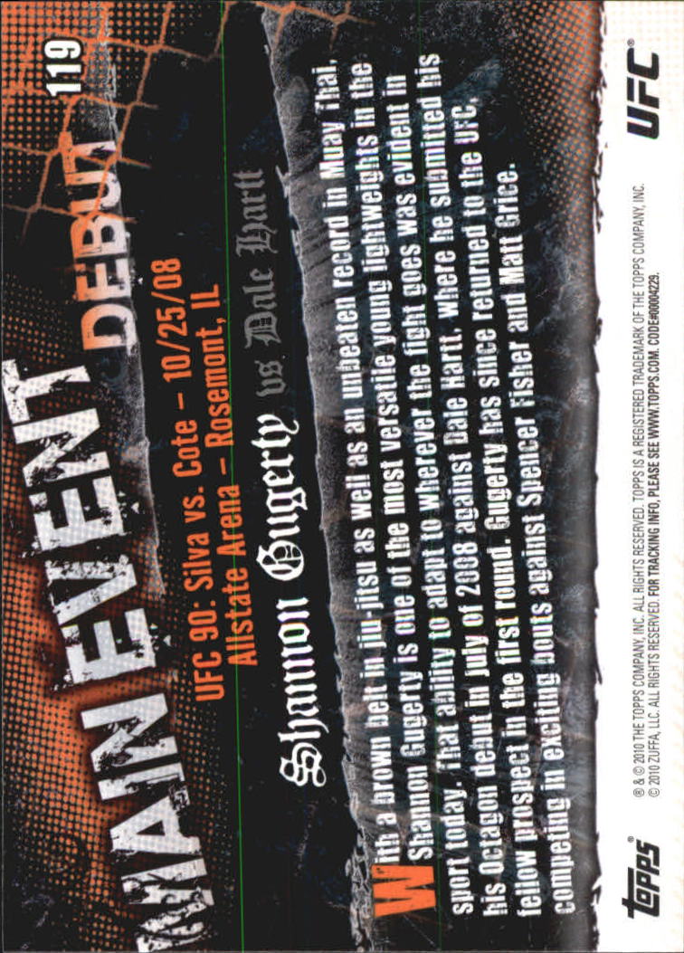 A9506- 2010 Topps UFC Main Event #s 1-150 +Inserts -You Pick- 15+ FREE US SHIP - Picture 159 of 249