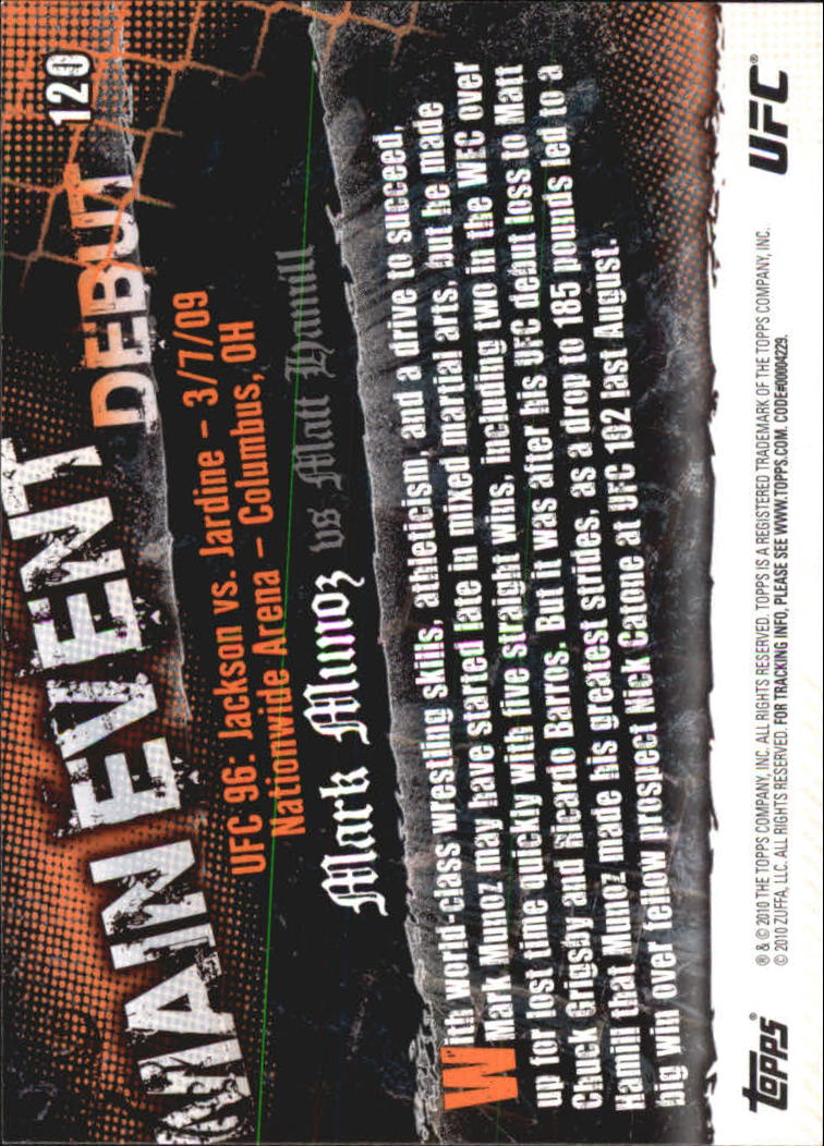 A9506- 2010 Topps UFC Main Event #s 1-150 +Inserts -You Pick- 15+ FREE US SHIP - Picture 161 of 249