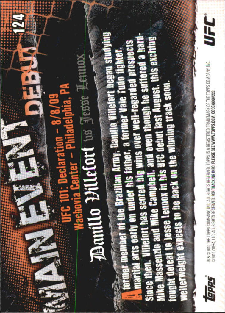 A9506- 2010 Topps UFC Main Event #s 1-150 +Inserts -You Pick- 15+ FREE US SHIP - Picture 169 of 249