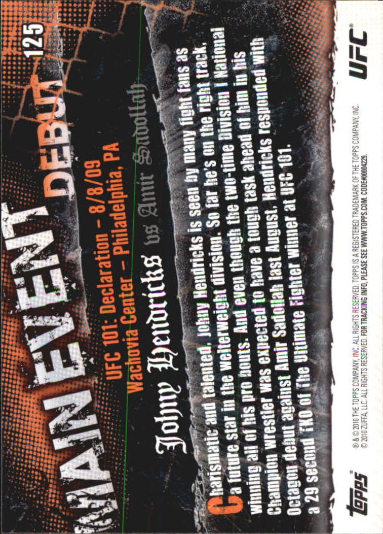 A9506- 2010 Topps UFC Main Event #s 1-150 +Inserts -You Pick- 15+ FREE US SHIP - Picture 171 of 249