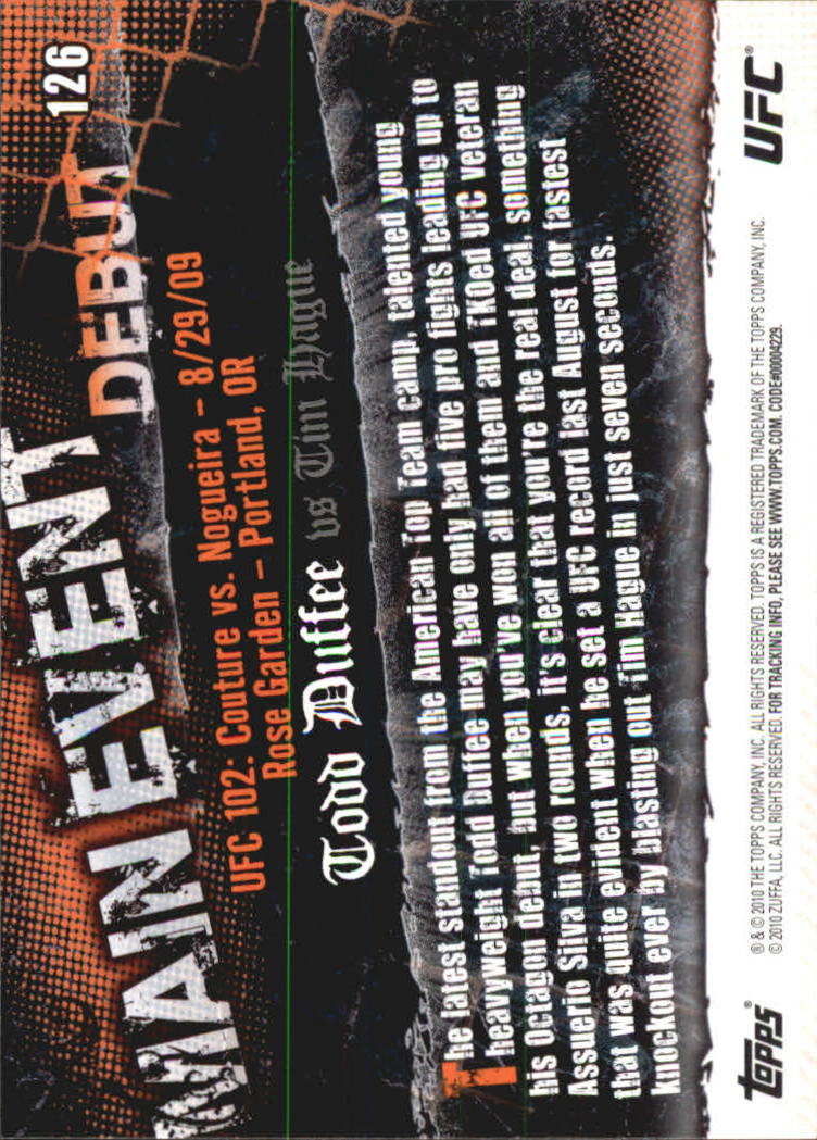 A9506- 2010 Topps UFC Main Event #s 1-150 +Inserts -You Pick- 15+ FREE US SHIP - Picture 173 of 249