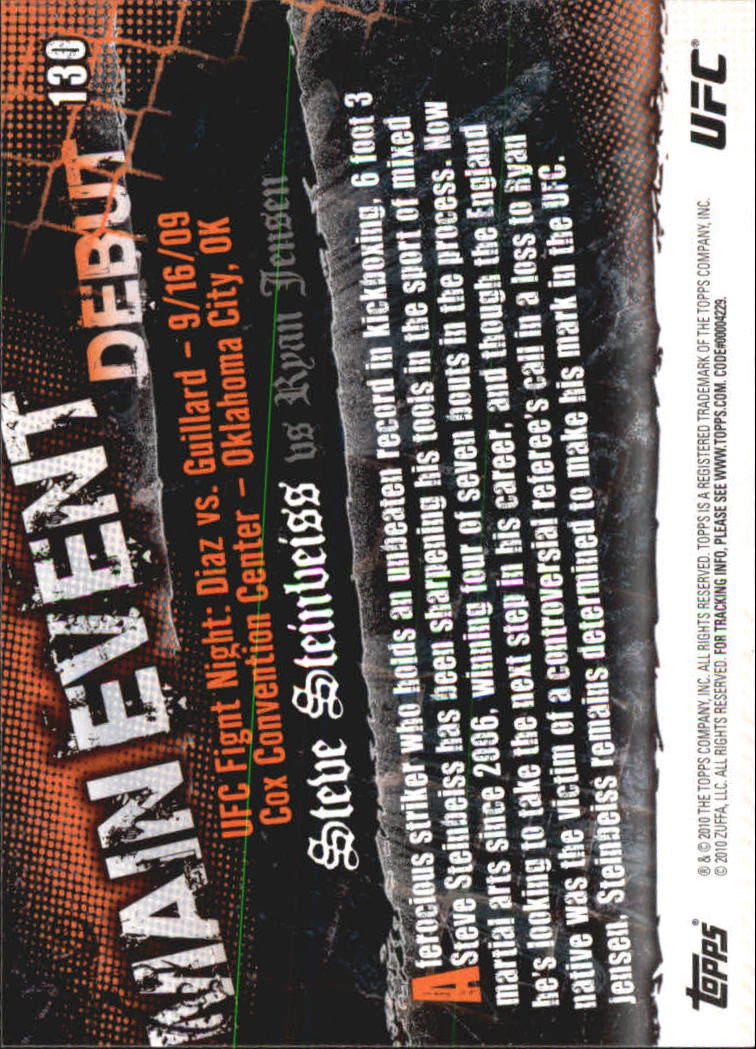 A9506- 2010 Topps UFC Main Event #s 1-150 +Inserts -You Pick- 15+ FREE US SHIP - Picture 177 of 249