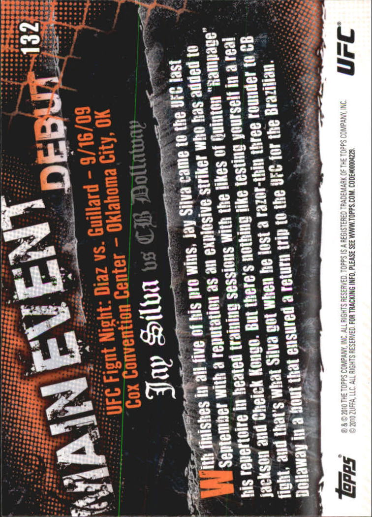 A9506- 2010 Topps UFC Main Event #s 1-150 +Inserts -You Pick- 15+ FREE US SHIP - Picture 179 of 249