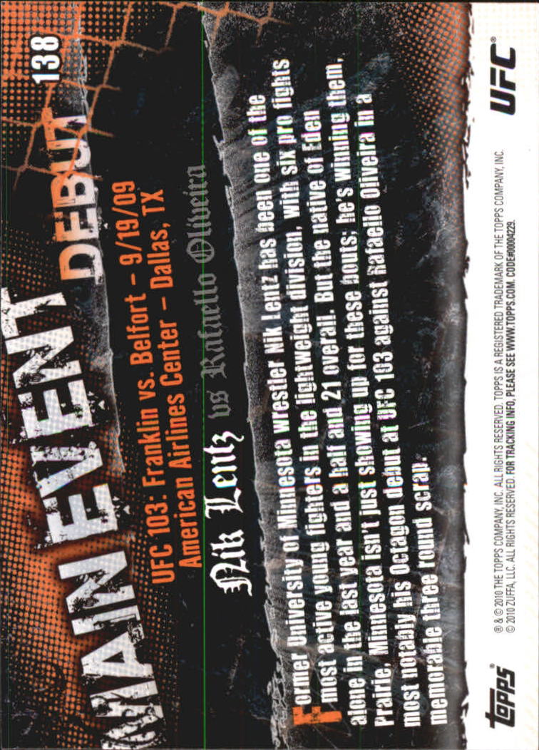 A9506- 2010 Topps UFC Main Event #s 1-150 +Inserts -You Pick- 15+ FREE US SHIP - Picture 187 of 249