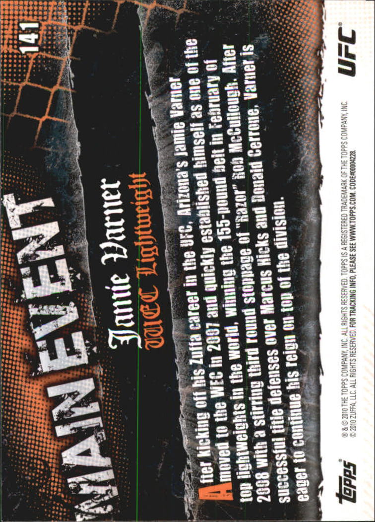 A9506- 2010 Topps UFC Main Event #s 1-150 +Inserts -You Pick- 15+ FREE US SHIP - Picture 191 of 249