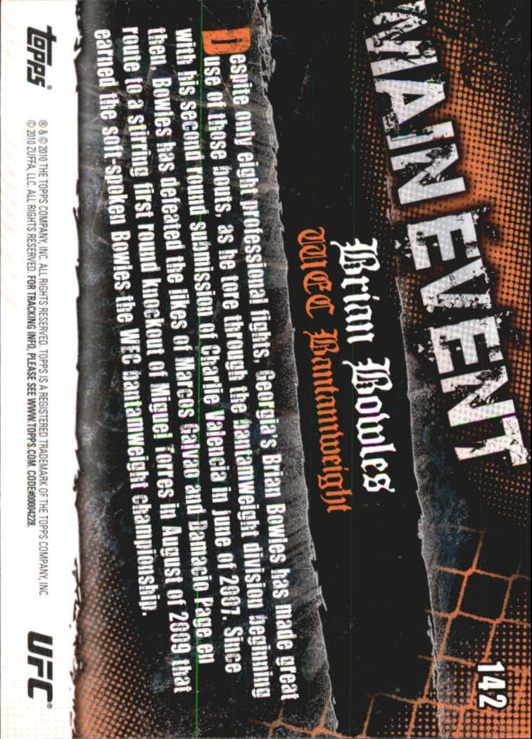 A9506- 2010 Topps UFC Main Event #s 1-150 +Inserts -You Pick- 15+ FREE US SHIP - Picture 193 of 249