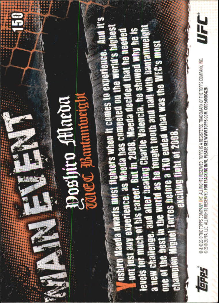A9506- 2010 Topps UFC Main Event #s 1-150 +Inserts -You Pick- 15+ FREE US SHIP - Picture 201 of 249