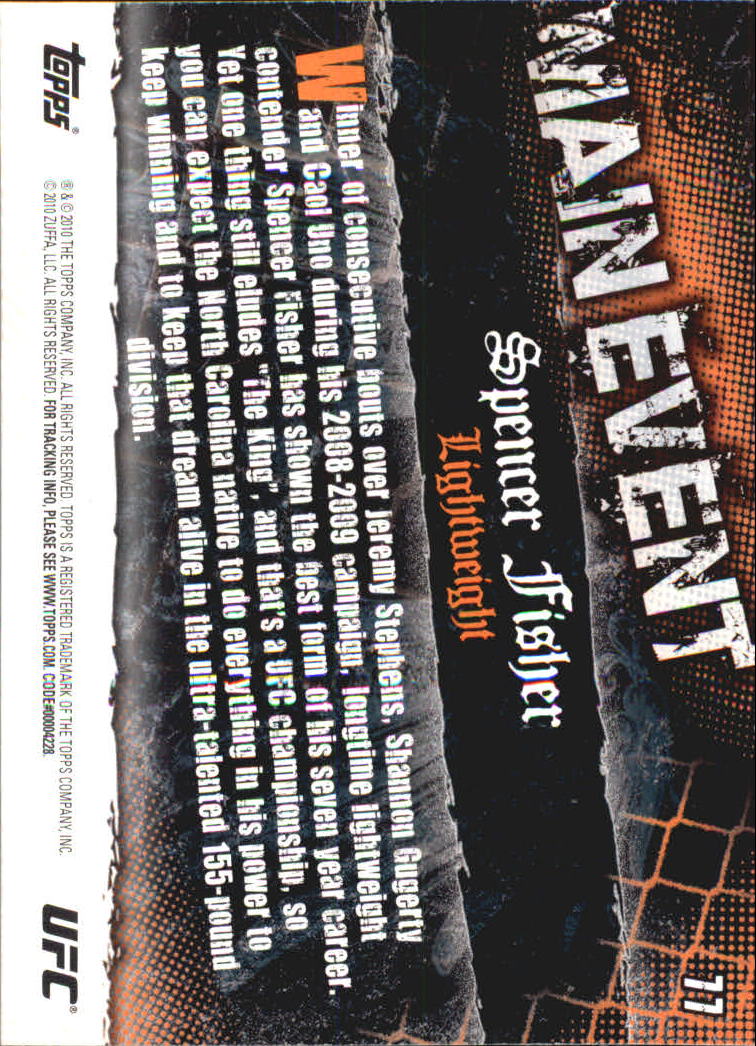 A9506- 2010 Topps UFC Main Event #s 1-150 +Inserts -You Pick- 15+ FREE US SHIP - Picture 219 of 249