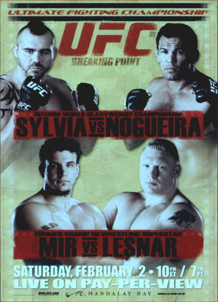 2010 Topps UFC Main Event Fight Posters #UFC81 UFC 81/Tim Sylvia/Antonio Rodrigo Nogueira/Frank Mir/Brock Lesnar