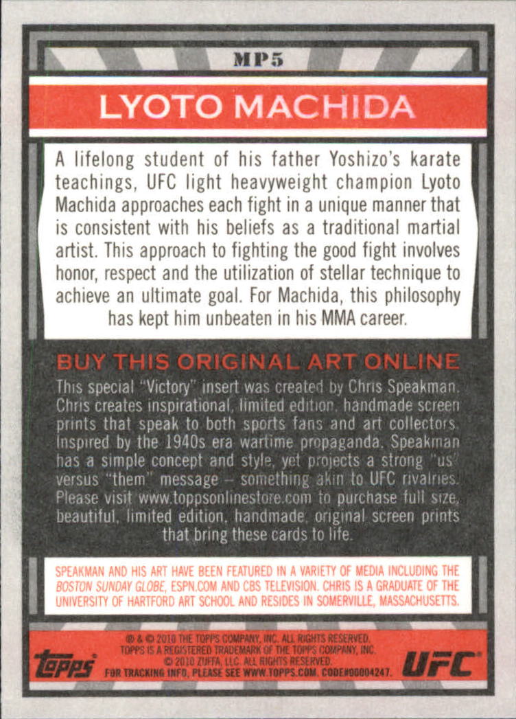 2010 Topps UFC Main Event Propaganda #MP5 Lyoto Machida back image
