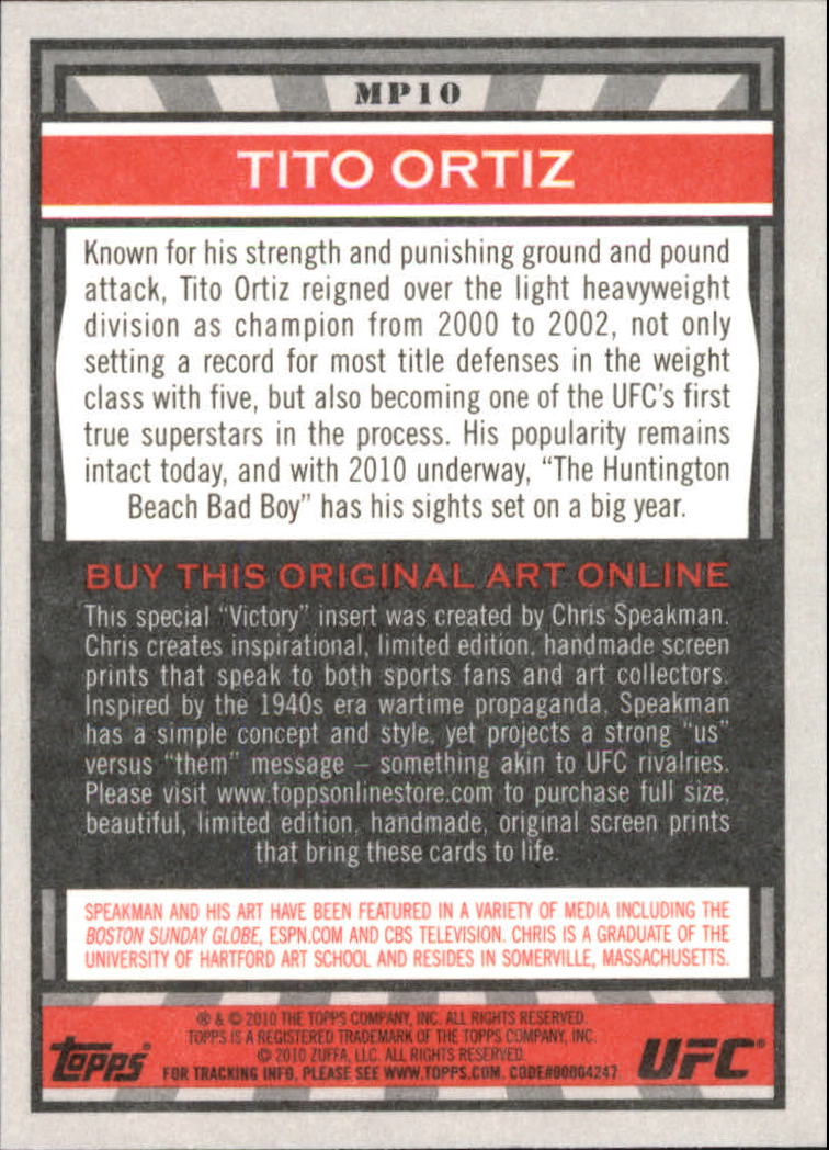 2010 Topps UFC Main Event Propaganda #MP10 Tito Ortiz back image