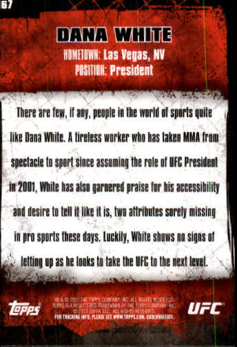 2010 Topps UFC (Ultimate Fighting Championship) MMA "Main Set" Cards #1 to #200 - Bild 335 von 401