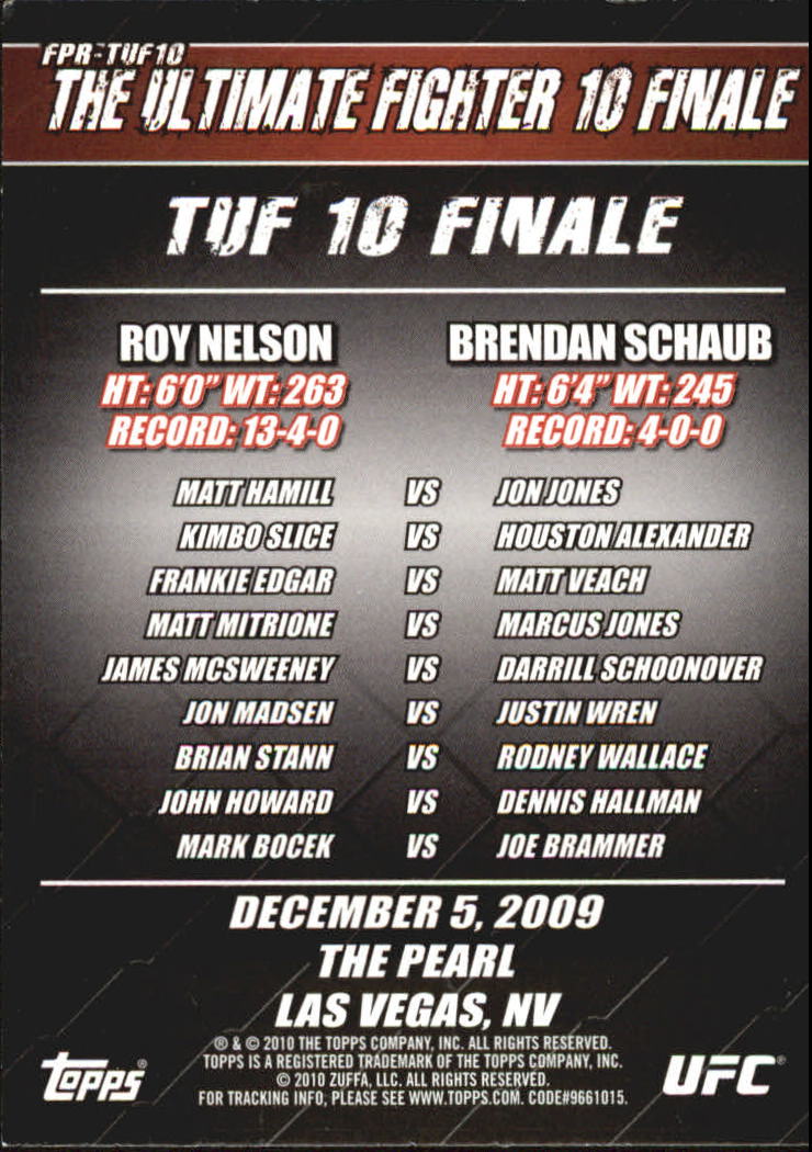 2010 Topps UFC (Ultimate Fighting Championship) MMA "Insert" Cards - Picture 31 of 159