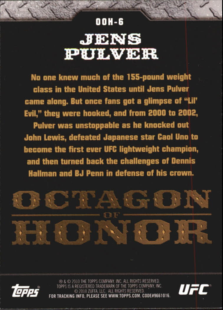 2010 Topps UFC (Ultimate Fighting Championship) MMA "Insert" Cards - Picture 121 of 159