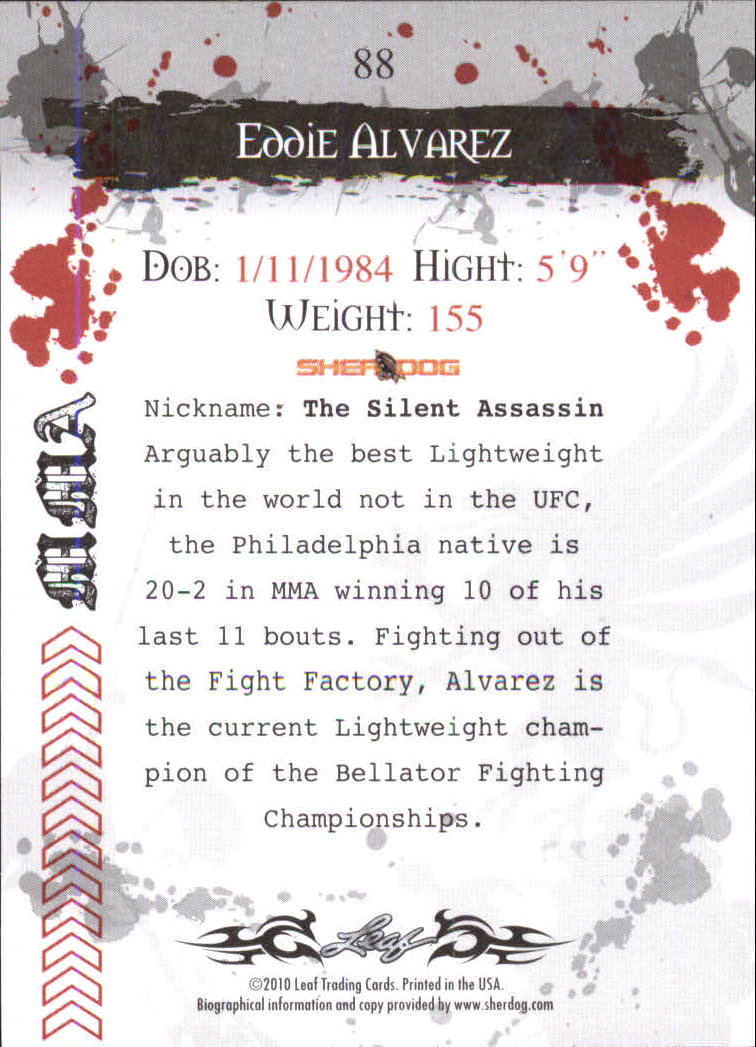 2010 Leaf MMA #88 Eddie Alvarez back image