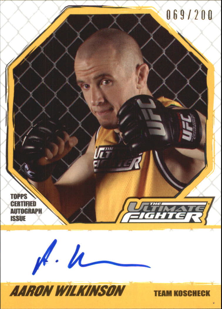 2010 Topps UFC Knockout The Ultimate Fighter Autographs #TUFAW Aaron Wilkinson
