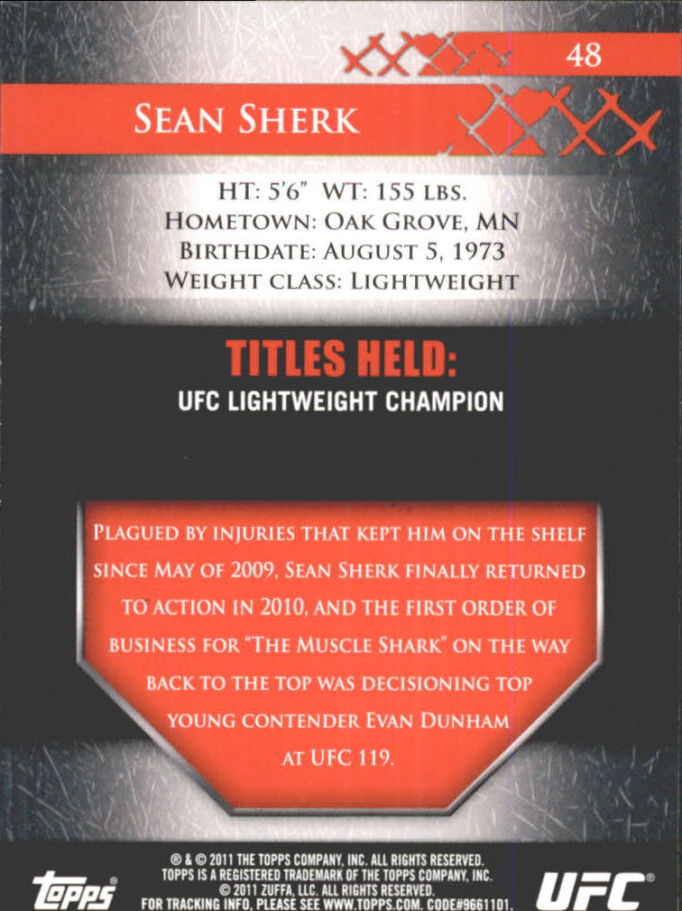 2011 Topps UFC Title Shot Gold #48 Sean Sherk back image