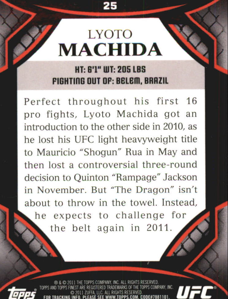 2011 Finest UFC #25 Lyoto Machida