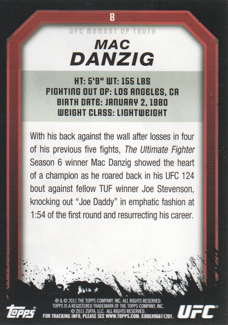 B2452- 2011 Topps UFC Moment of Truth Cards 1-220 -You Pick- 15+ FREE US SHIP - Picture 15 of 361