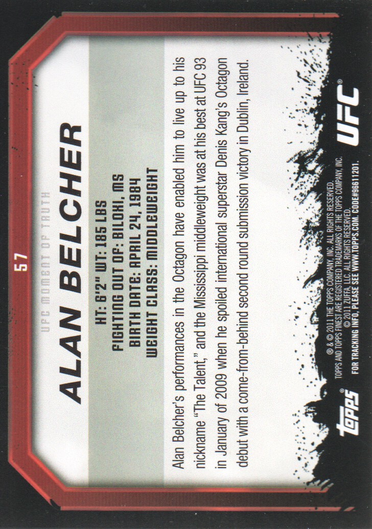 B2452- 2011 Topps UFC Moment of Truth Cards 1-220 -You Pick- 15+ FREE US SHIP - Picture 99 of 361