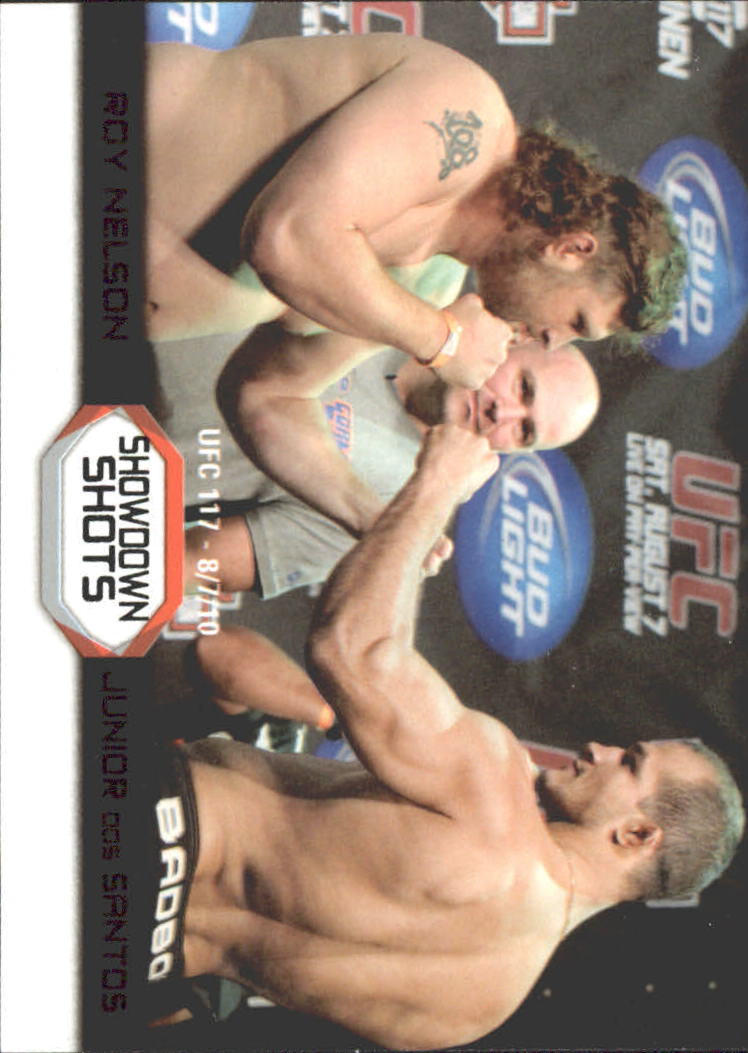 2011 Topps UFC Moment of Truth Showdown Shots Black #SSND Roy Nelson/Junior dos Santos UFC 117