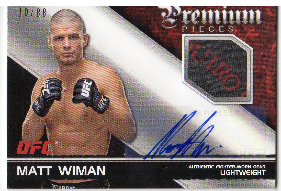 2012 Topps UFC Knockout Premium Pieces Relics Autographs #APPMW Matt Wiman