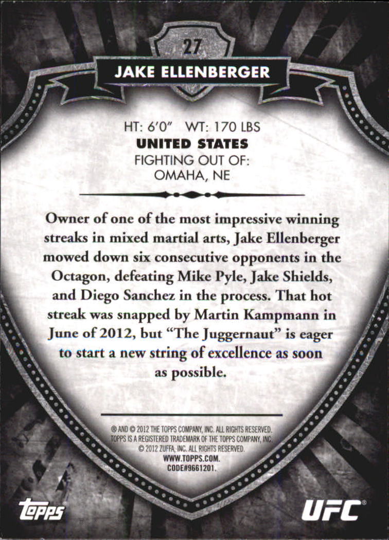 B6579- 2012 Topps UFC Bloodlines MMA Card #s 1-150 -You Pick- 15+ FREE US SHIP - Picture 35 of 195