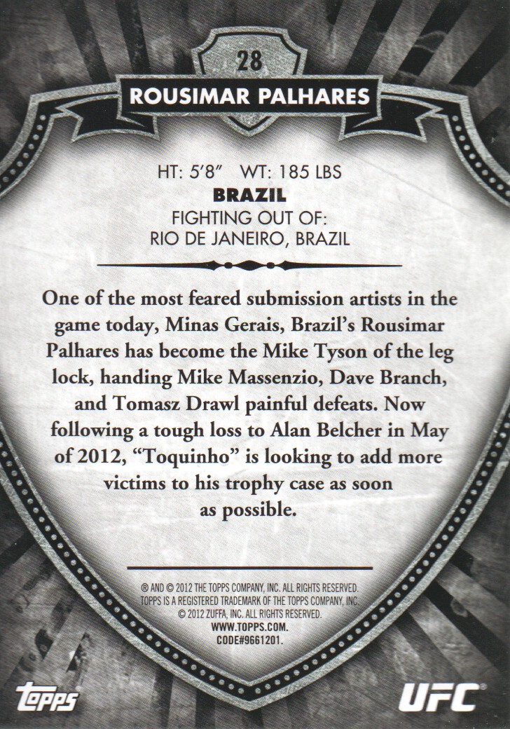 B6579- 2012 Topps UFC Bloodlines MMA Card #s 1-150 -You Pick- 15+ FREE US SHIP - Picture 37 of 195