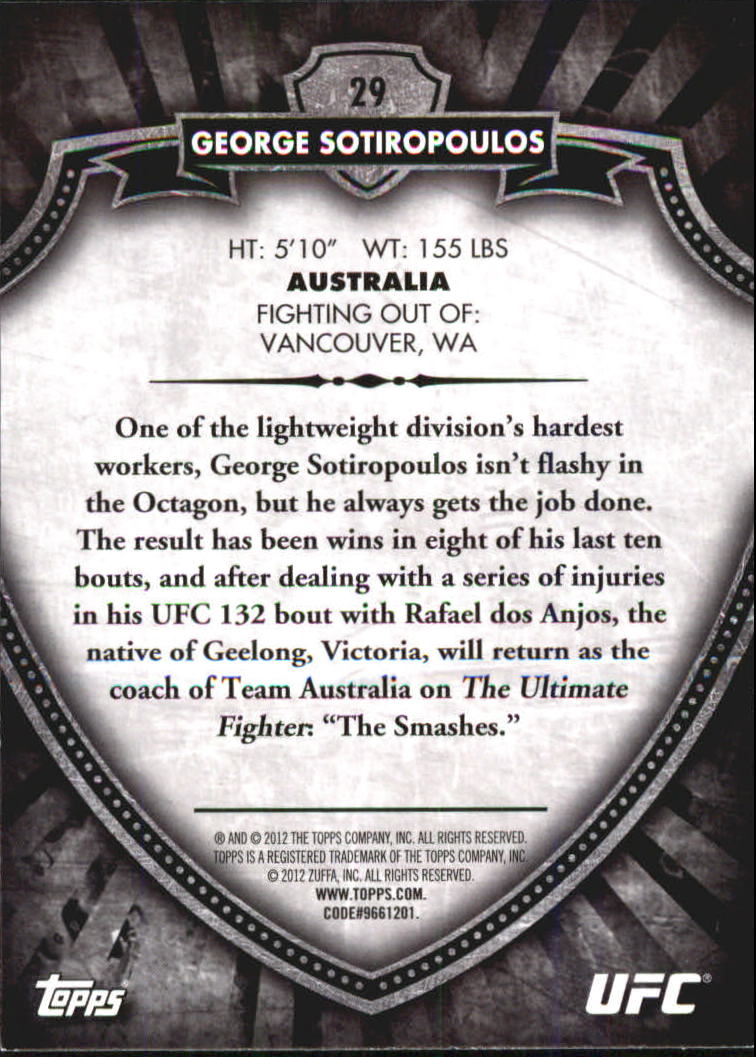 B6579- 2012 Topps UFC Bloodlines MMA Card #s 1-150 -You Pick- 15+ FREE US SHIP - Picture 39 of 195