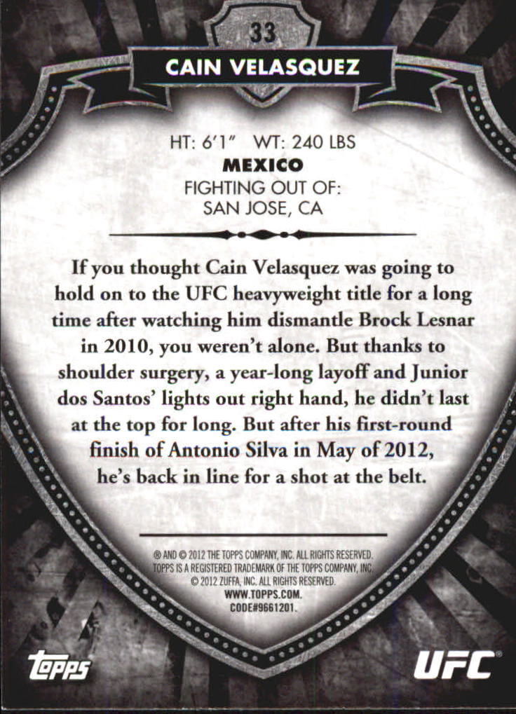 B6579- 2012 Topps UFC Bloodlines MMA Card #s 1-150 -You Pick- 15+ FREE US SHIP - Picture 45 of 195